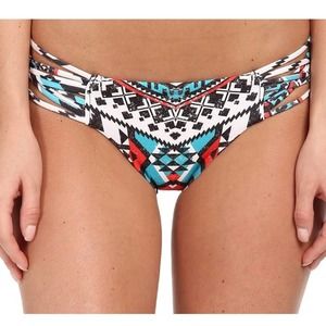 BECCA Strap Sides Hipster Aztec Bikini Bottom M